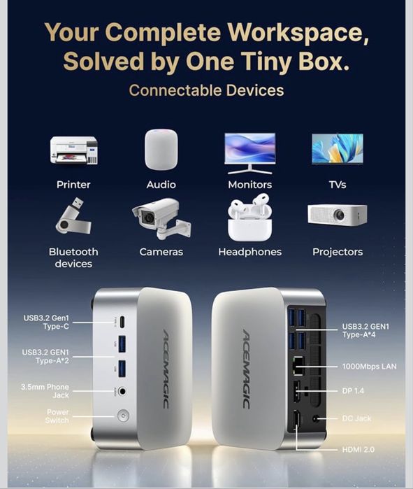 Mini Pc ACEMAGIC Kron mini K1 Amd Ryzen 2544,8gb ram , 256gb stocare nou nout