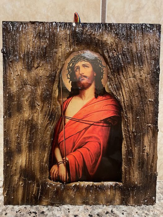 icoana deosebita in rasina de brad dimensiuni 25x20 cm