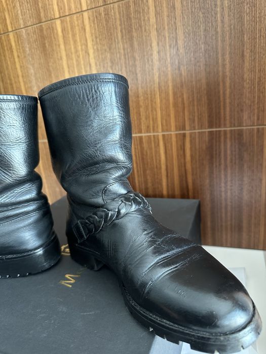 Cizme ghete Massimo Dutti din piele naturală, model biker, mărimea 37