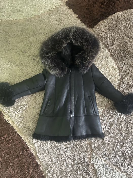 Детско палто-естествен косъм