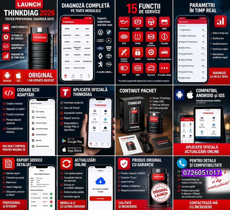 Tester Launch ThinkDiag 2026 ORIGINAL FULL  Activ –Diagnoza  pe Android/iOS
