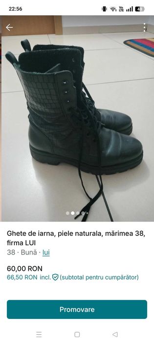 Ghete iarna dama mărime 38 piele naturala firma LUI