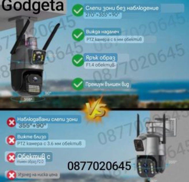 Камера iCsee 12MP двойна smart камера външна WIFI  влагоустойчива