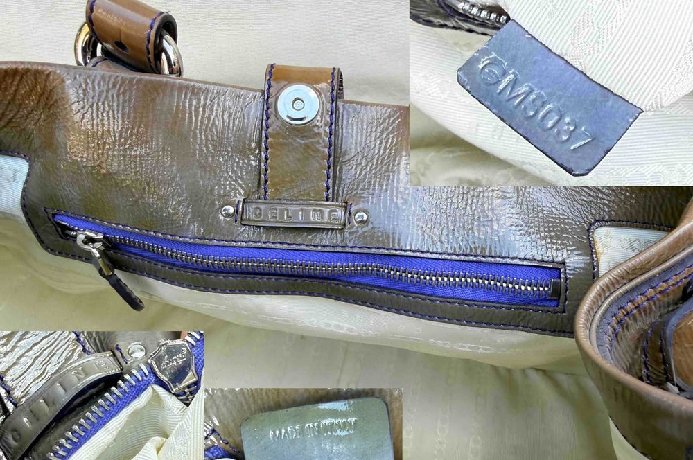 Celine Cargo Glossy Ombre Maro Geanta Umar Piele Medie Original