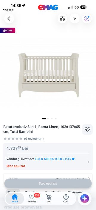 Patut bebe superb cu saltea ClevaMama si asternuturi