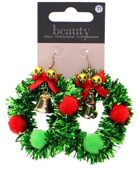 Обеци коледен венец