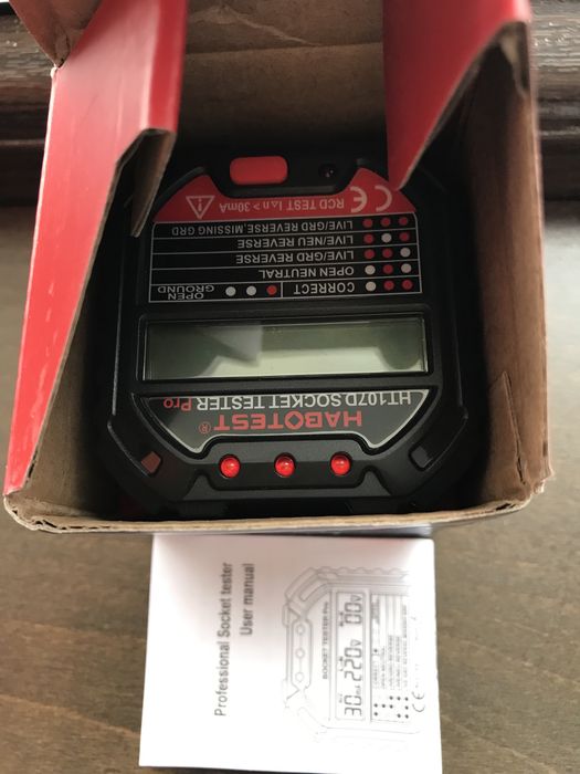 Тестер за контакти HT107D / RCD тест / Цифров дисплей / 48-250 V