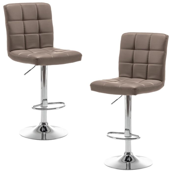 Комплект 2Броя Елегантни Бар Столове с Облегалка