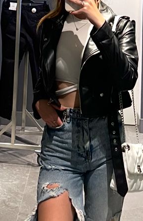 Кожено яке pull&bear S