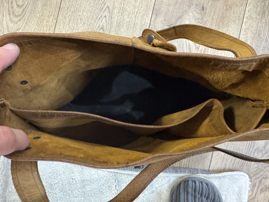 Кожена чанта кафяво/ черно