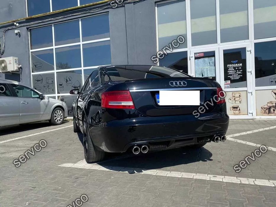 Prelungire spoiler tuning sport bara spate Audi A6 C6 4F ABT Sedan S line RS6 S6 2004-2008 ver. 2