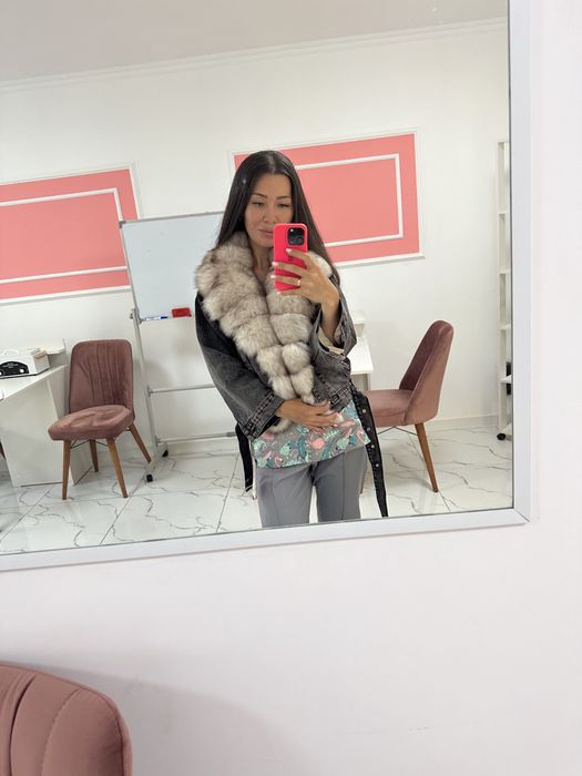 Джинсовая парка, шуба