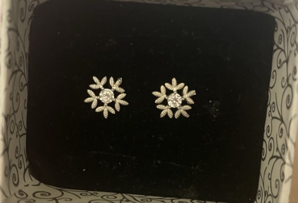 Сребърни обеци - Снежинка
