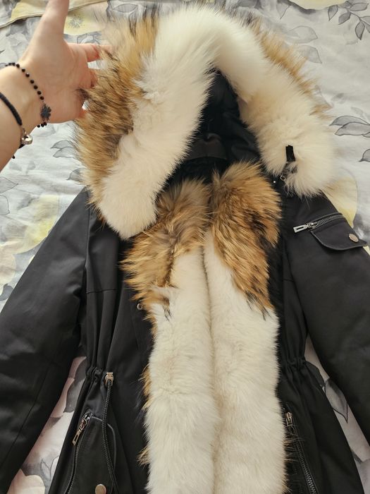 Дамска парка с естествен косъм