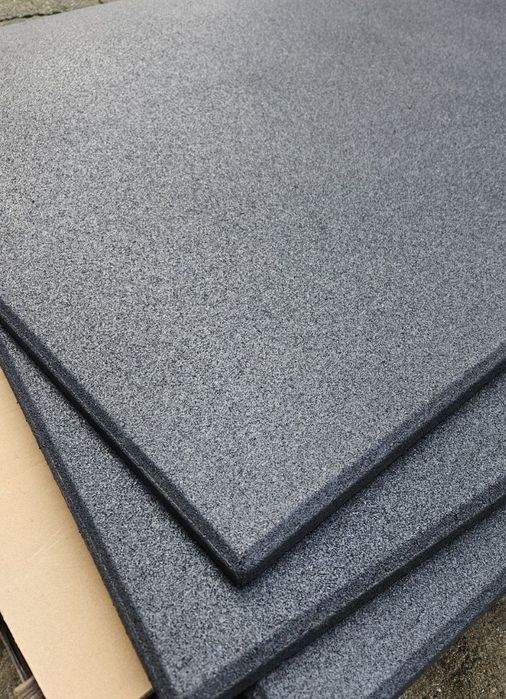 Висок клас каучукова/гумена фитнес настилка 100x100×2см тъмно сив цвят