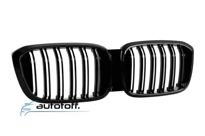 Grila dubla iluminata compatibila cu BMW X3 G01 (18-22) LCI Black Design cu LED