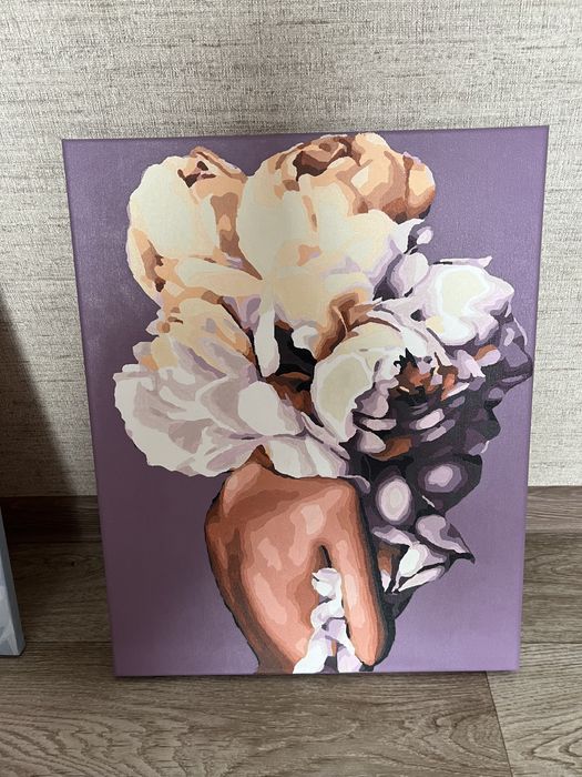 Картина красками в интерьер, ручная работа