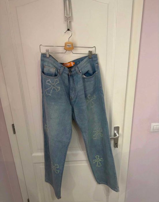 Blugi baggy Review cu cruci marimea W34