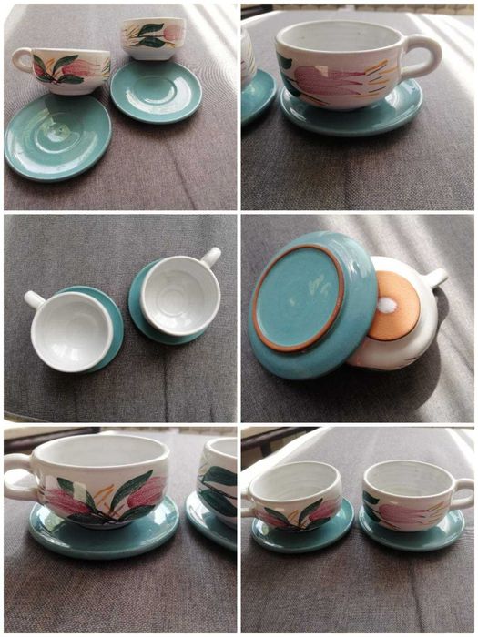 Сувенири от бяла и кафява керамика.