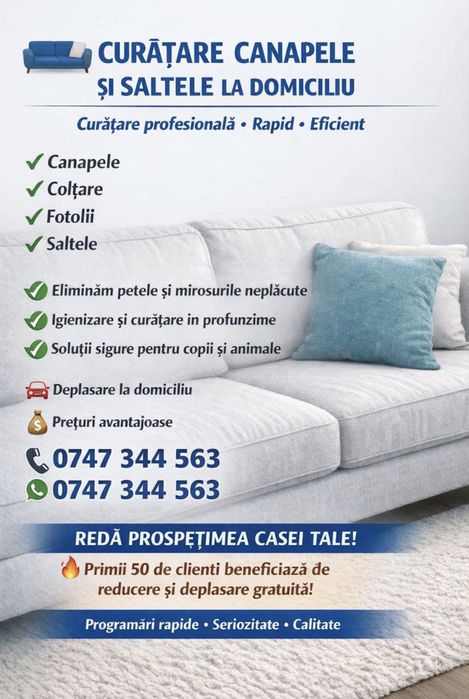 Curatam canapele la domiciliul clientului