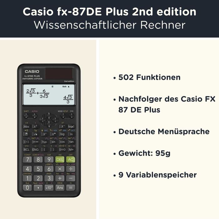 Технически научен Калкулатор Casio FX-87DE Plus 2 и защитен калъф червен