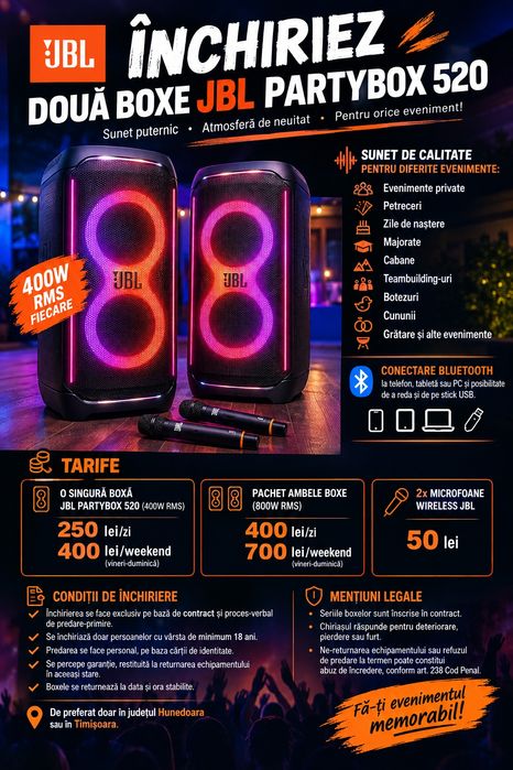 Inchiriez boxe JBL Partybox 520