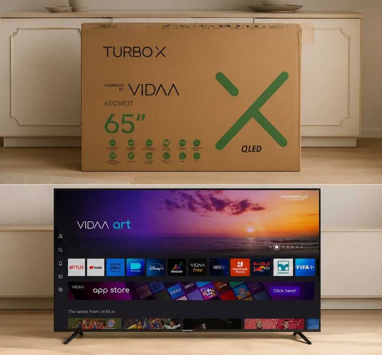 Продавам телевизор Turbo-X 65QS80T 65 инча / QLED 4K Smart TV с VIDAA система