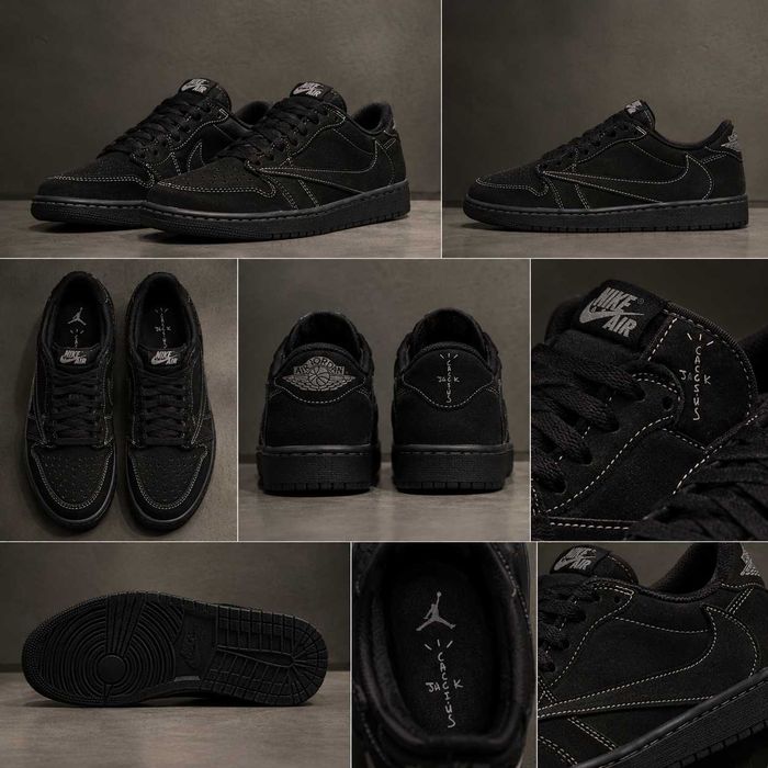 air jordan 1 low x travis scott 'black phantom