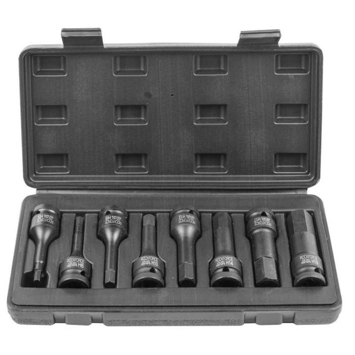 НЕМСКИ Комплект ударни битове ROCKFORCE 1/2 8 части + ЛЕД ФЕНЕР