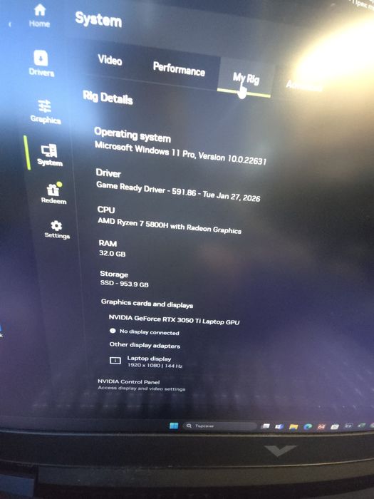 Геймърски лаптоп HP Victus 16- Ryzen 7, RTX 3050ti, 1Tb nvme, 144 Hz