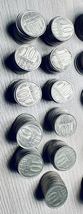 Монеталар, тиындар, монеты, копейки, рубли