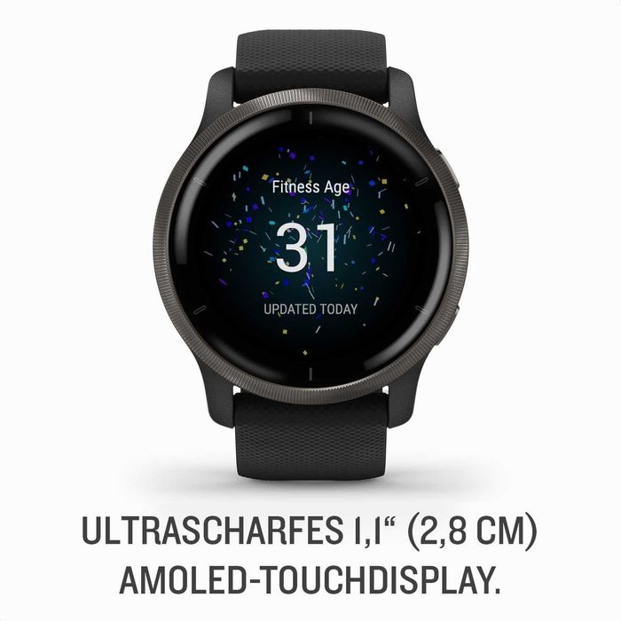 ПРОМО Нов 2г Гаранция Смарт Часовник Garmin Venu 2S, 40 мм, Черен - 010-02429