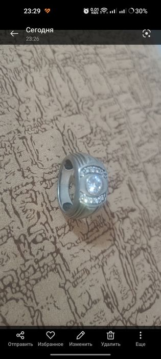 Печатка серебрянная с фианитами