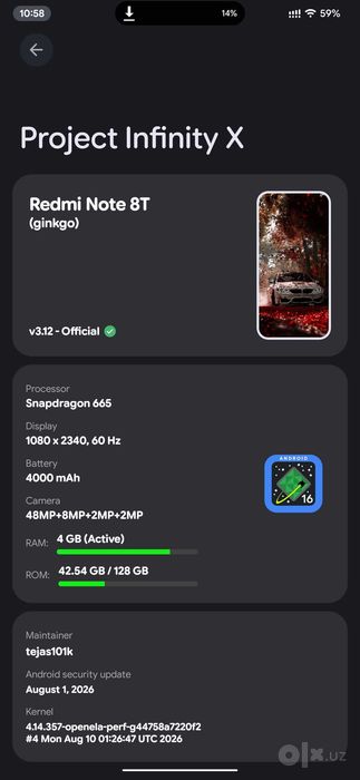 Redmi Note 8T 4/128 GB