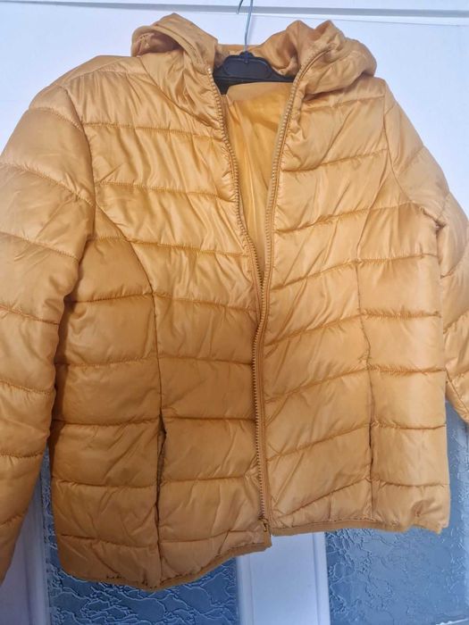 Зимно яке за момиче, цвят горчица