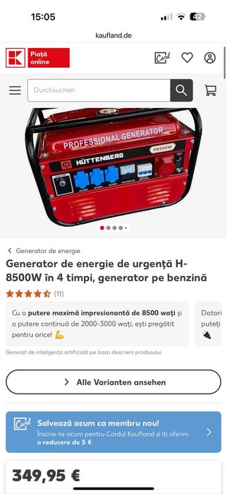 Generator Huttenberg trifazat 2 kw