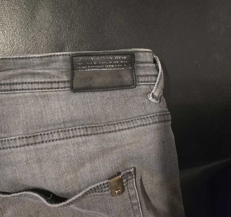 Zara Premium Denim – Blugi bărbătești gri, mărimea EUR 46