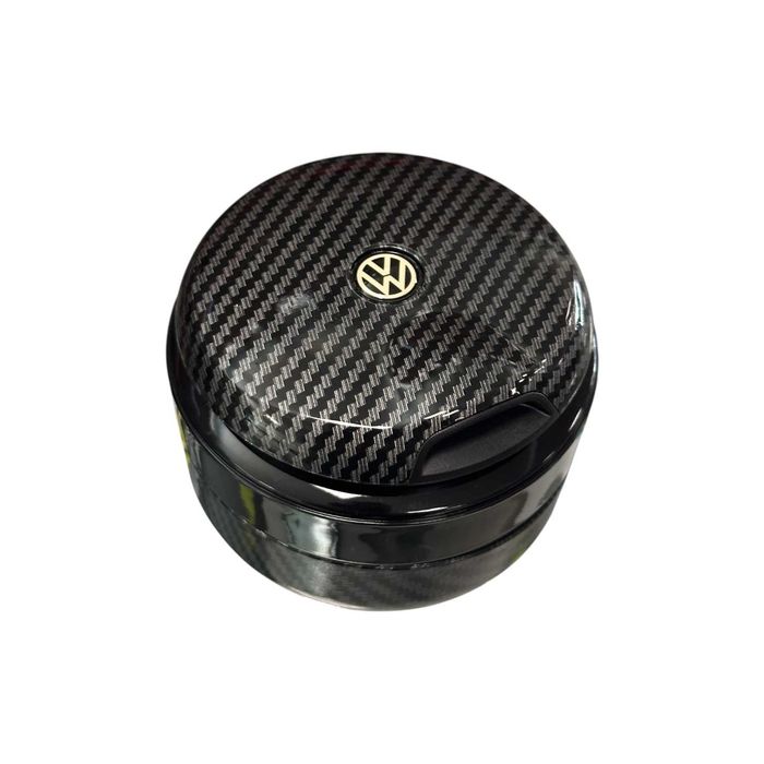 Луксозен пепелник VW с LED светлина – карбон гланц дизайн за автомобил