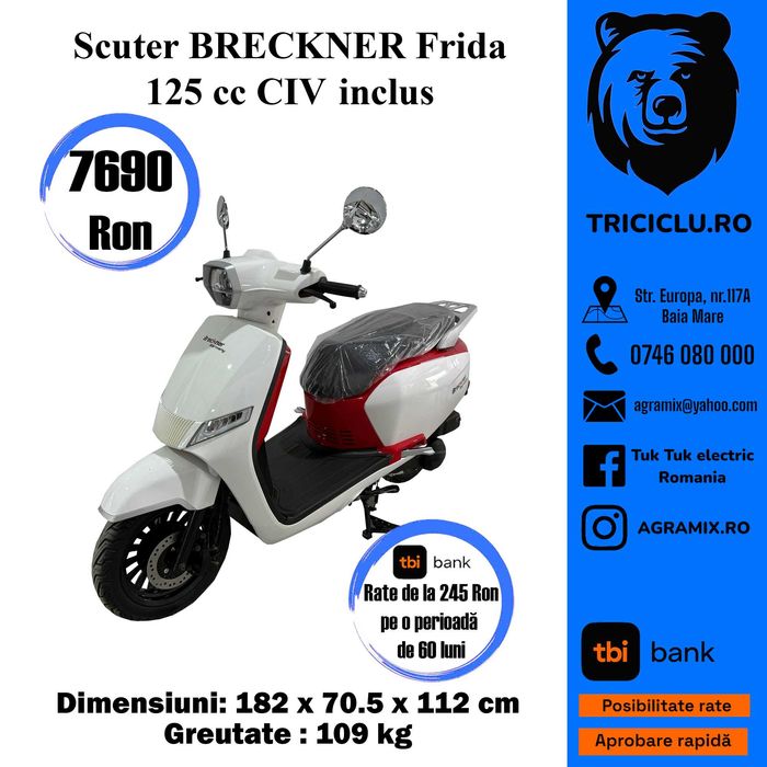 Scuter Breckner cu permis FRIDA 125CC agramix