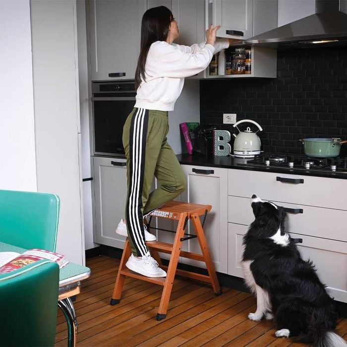 Foppapedretti Tialzo – Scaun pliabil 3 trepte, lemn masiv de fag 150kg