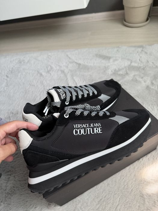 Versace Jeans Couture Fondo Spyke sneakers negru cu alb marimea 42 noi originali