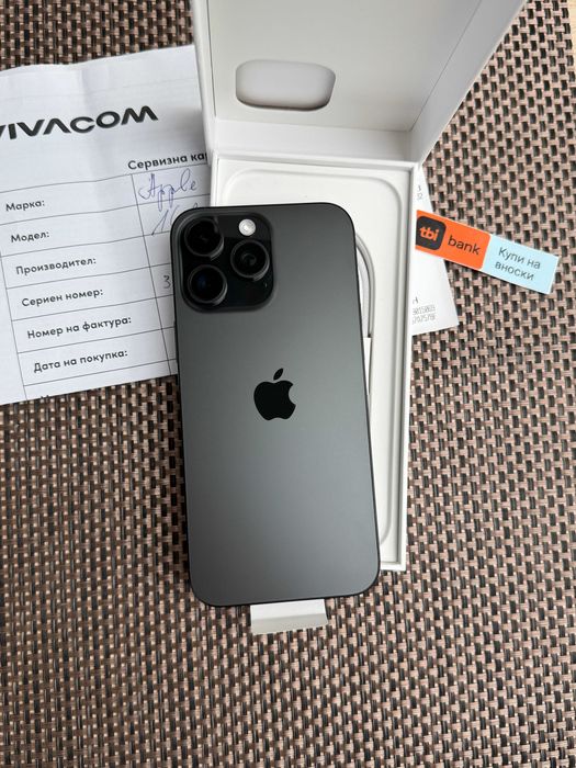 НОВ! 24М Гар. iPhone 16 Pro MAX Лизинг от 76лв/м Black Titanium 256GB