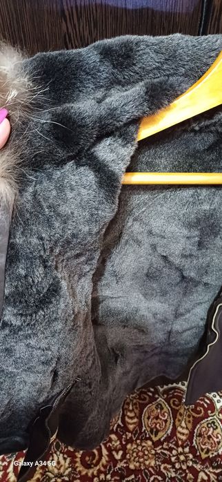 Кожаная мини пальто