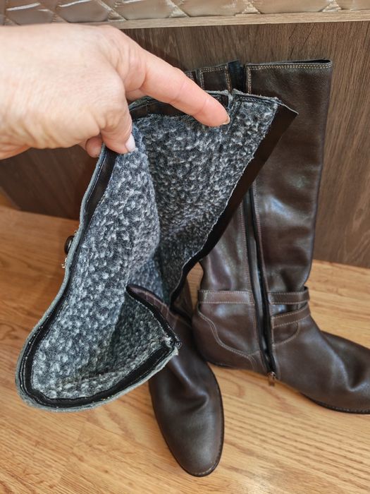 Кожени, топли ботуши, 41