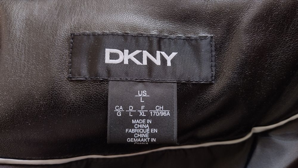 DKNY geaca jacheta noua bomber dama femei DonnaKaran neagra capse L XL