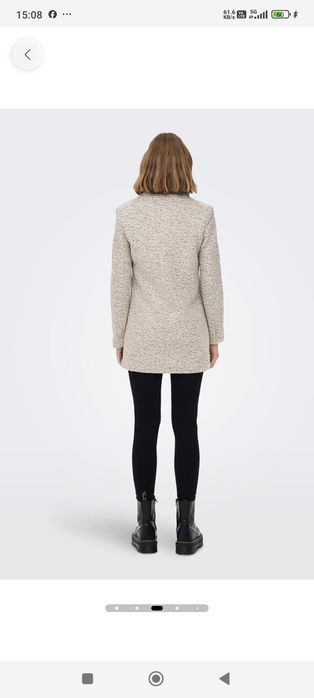 Only двуредно палто с вълна