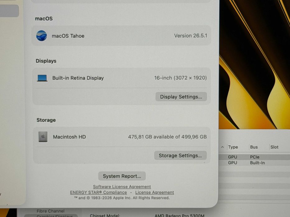 MacBook Pro 16 2019`Core i7-9750H/32GB RAM/512GB SSD/AMD Pro 5300M/Като Нов/Батерия 9 часа — миниатюра 8
