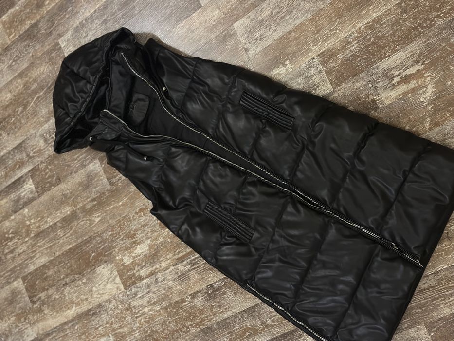 Черен кожен елек