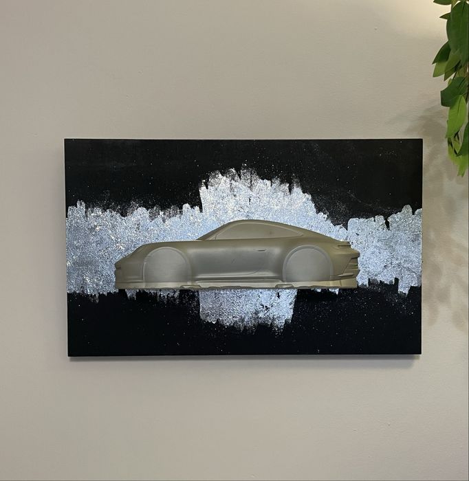 Tablou sculptura ceramica Porsche 911 1:10 modern wall art