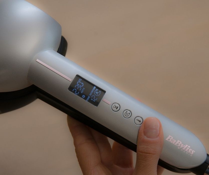 Ondulator Automat Ionic Curl Secret OPTIMUM BaByliss C1600E, 3 trepte de temperatura 180-230°C, Argintiu
